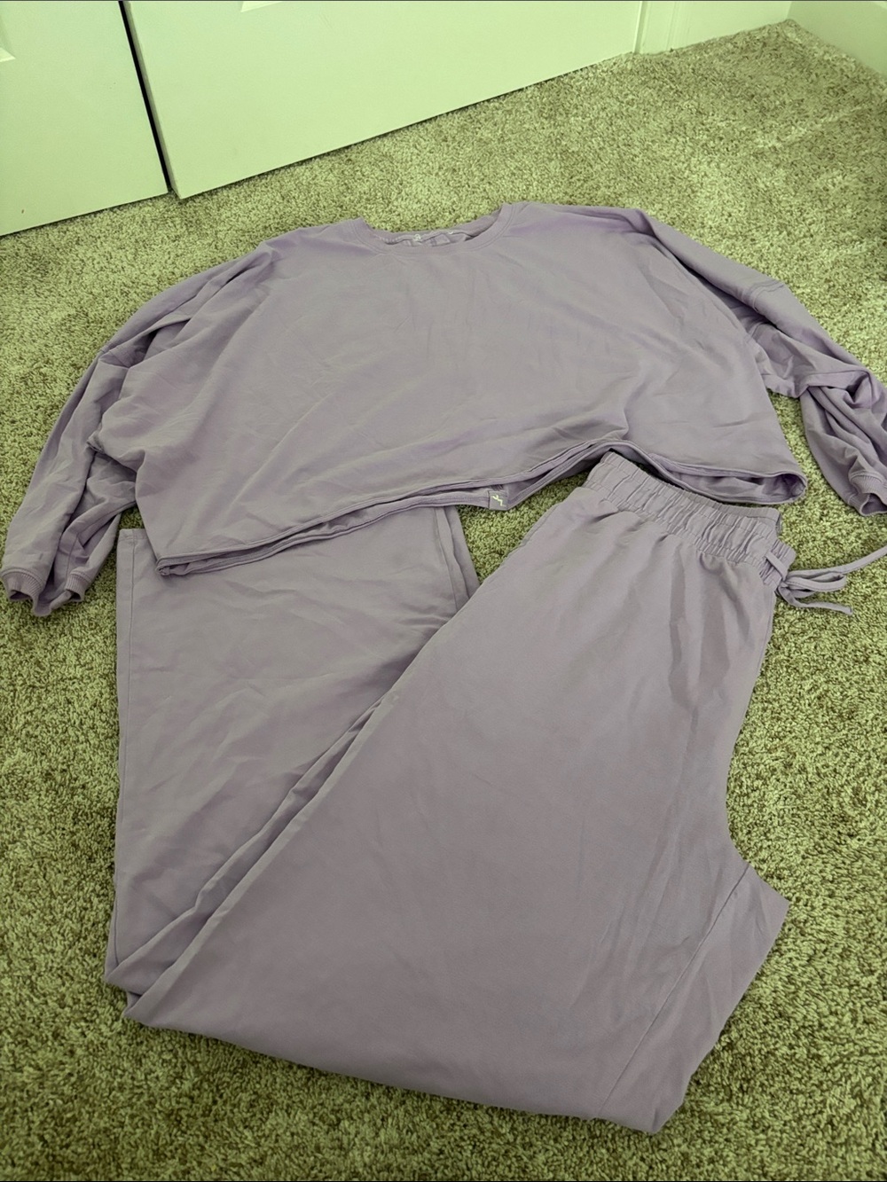 JoyLab Lavender Washed Jersey Wide Leg set - Picture 2 of 2